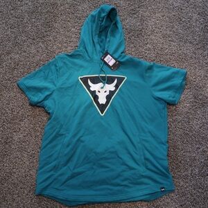 Under Armour Teal Sleevless Hoodie with White Graphic